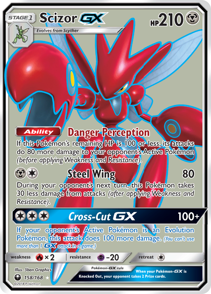 Scizor-GX 158/168 Full Art Ultra Rare kaart – Celestial Storm – Pokémon TCG