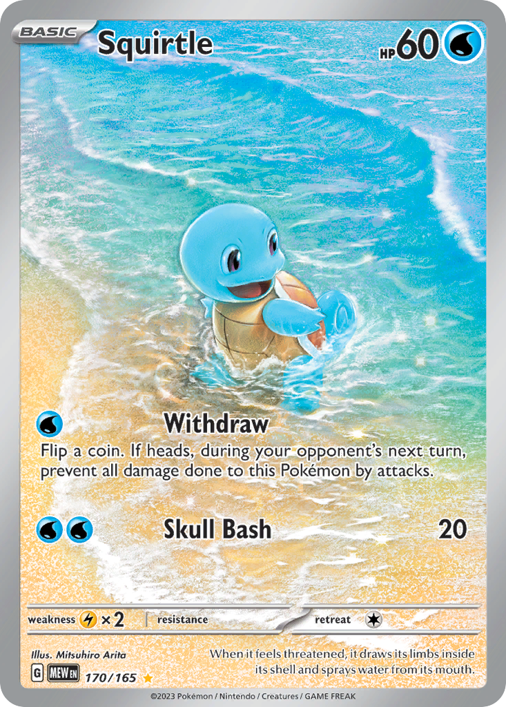 Squirtle 170/165 Illustration Rare kaart – Scarlet & Violet 151 – Alternate Art Pokémon TCG