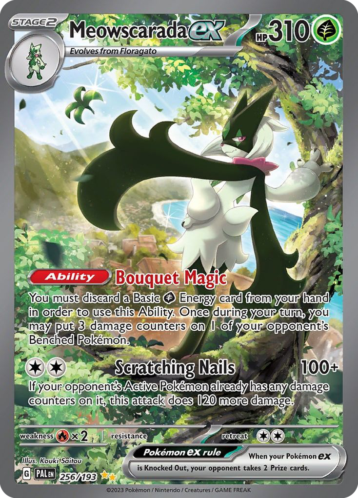 Meowscarada ex 256/193 – Special Illustration Rare kaart – Paldea Evolved Pokémon TCG