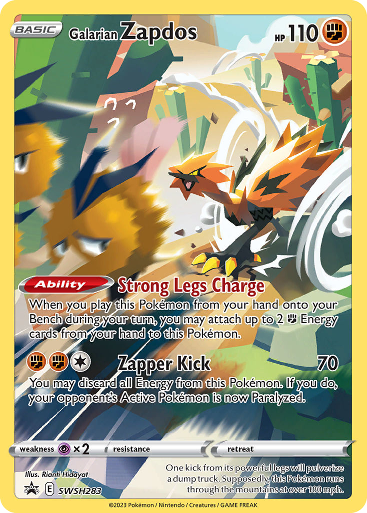 Galarian Zapdos SWSH283 promo kaart – Sword & Shield – Black Star Holo Pokémon TCG